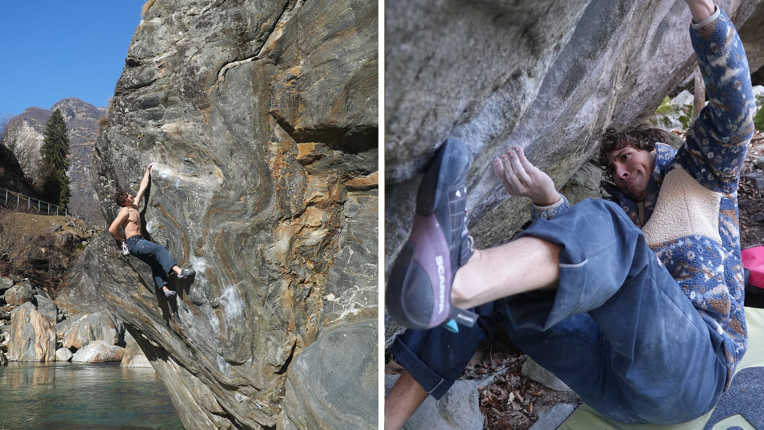Climber Philipp Kuczora training with SCARPA Instinct VSR LV climbing shoes