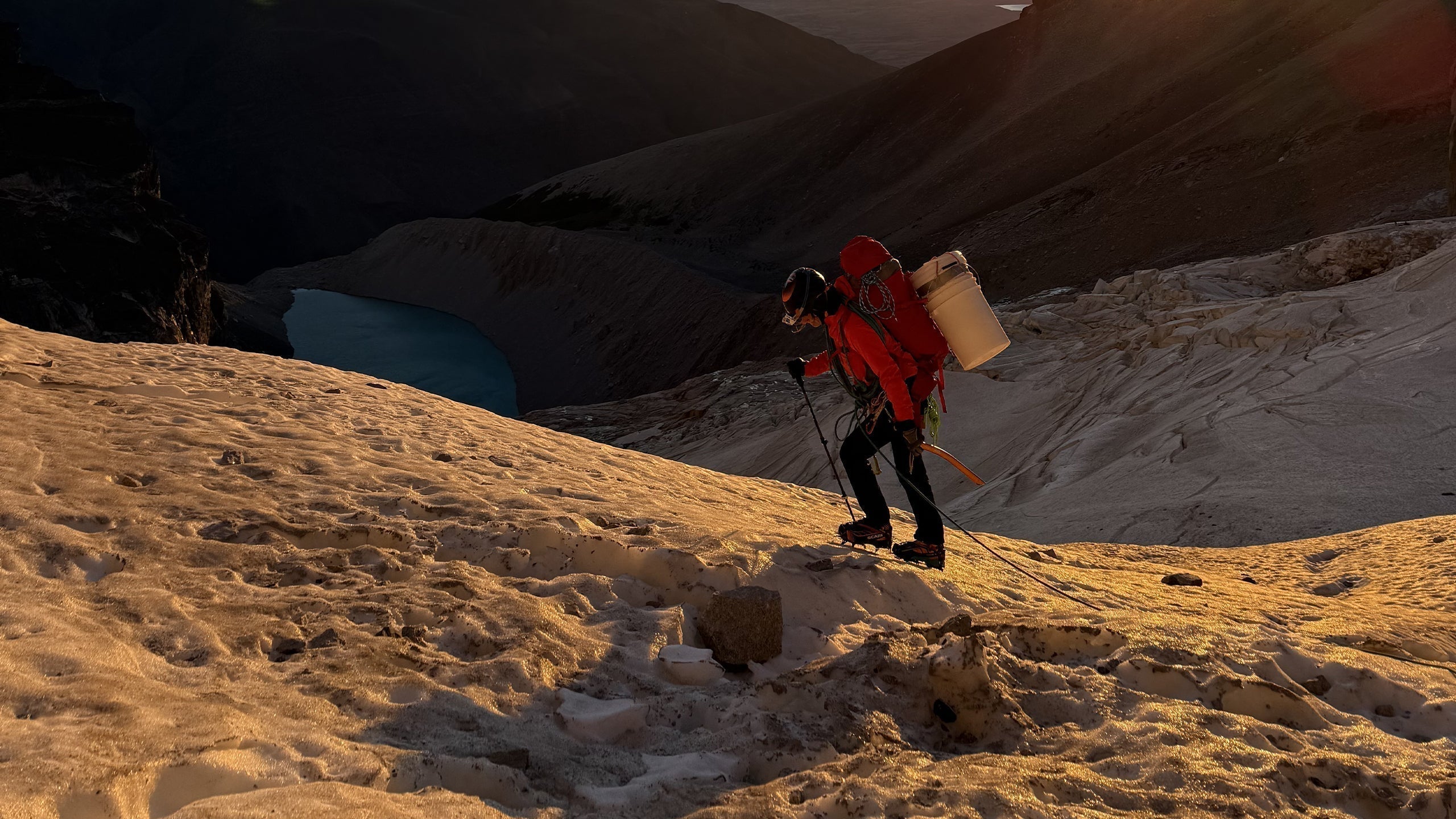 Climbers in Patagonia during a remote mountain expedition