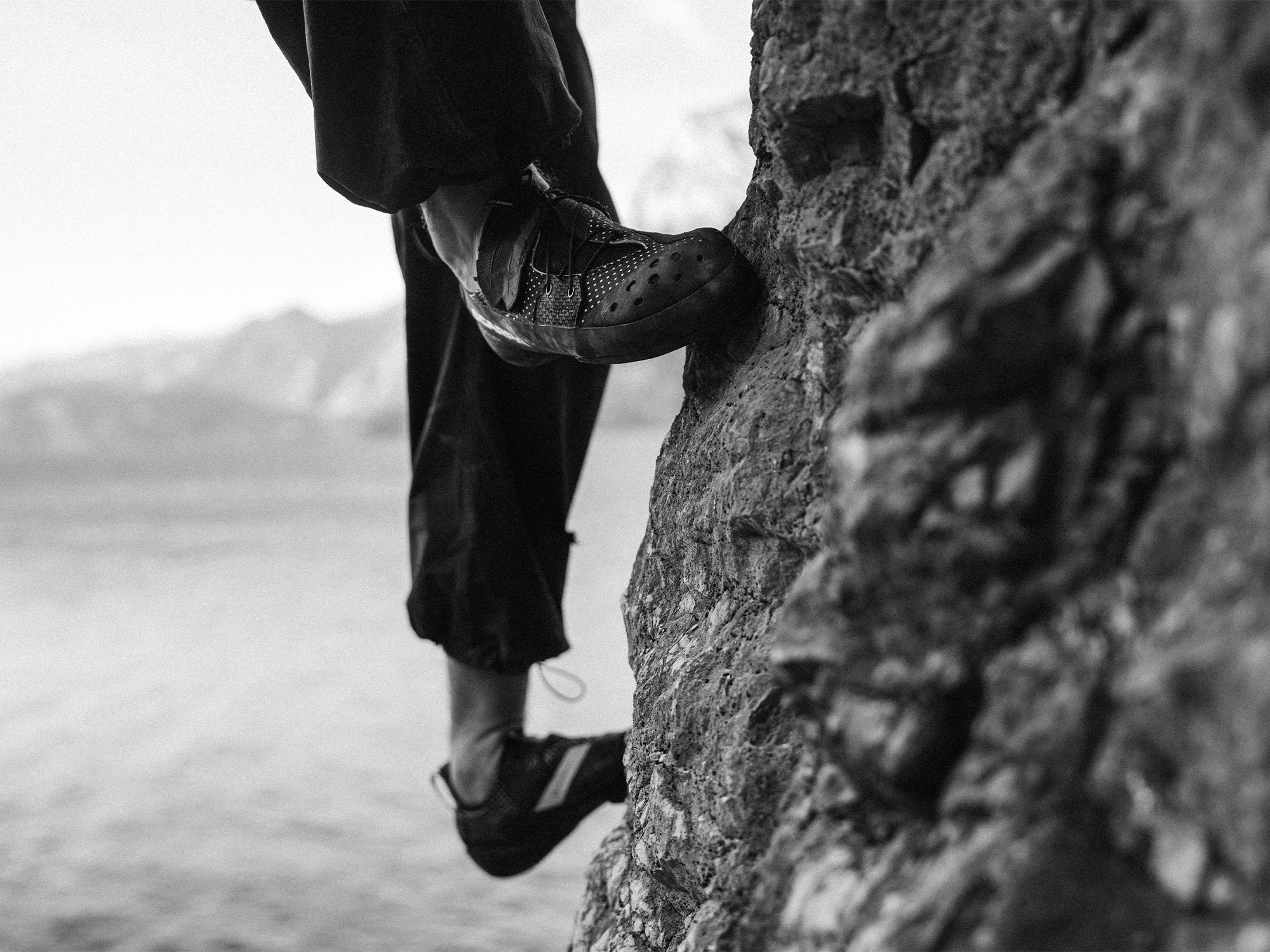 Close-up of SCARPA Blackbird climbing shoe