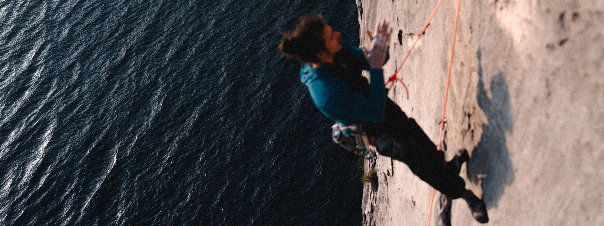 Athlete Pietro Vidi climbing wearing SCARPA Blackbird shoes