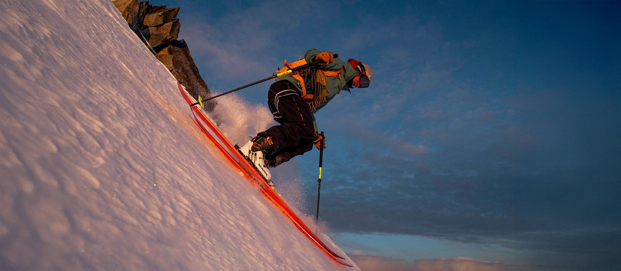 ski in sunset with Maestrale RS
