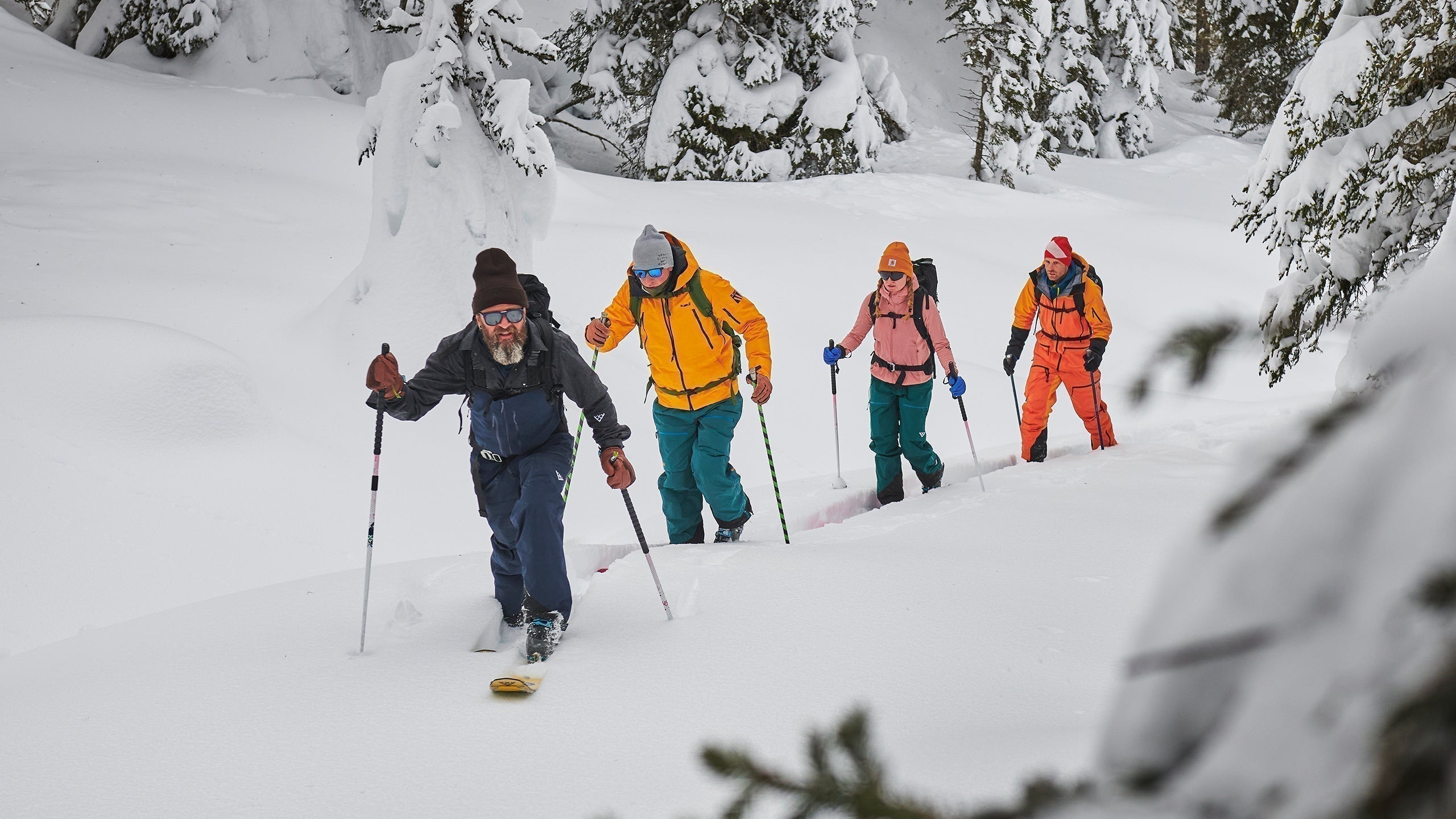 Ski mountaineers wearing SCARPA ski mountaineering boots