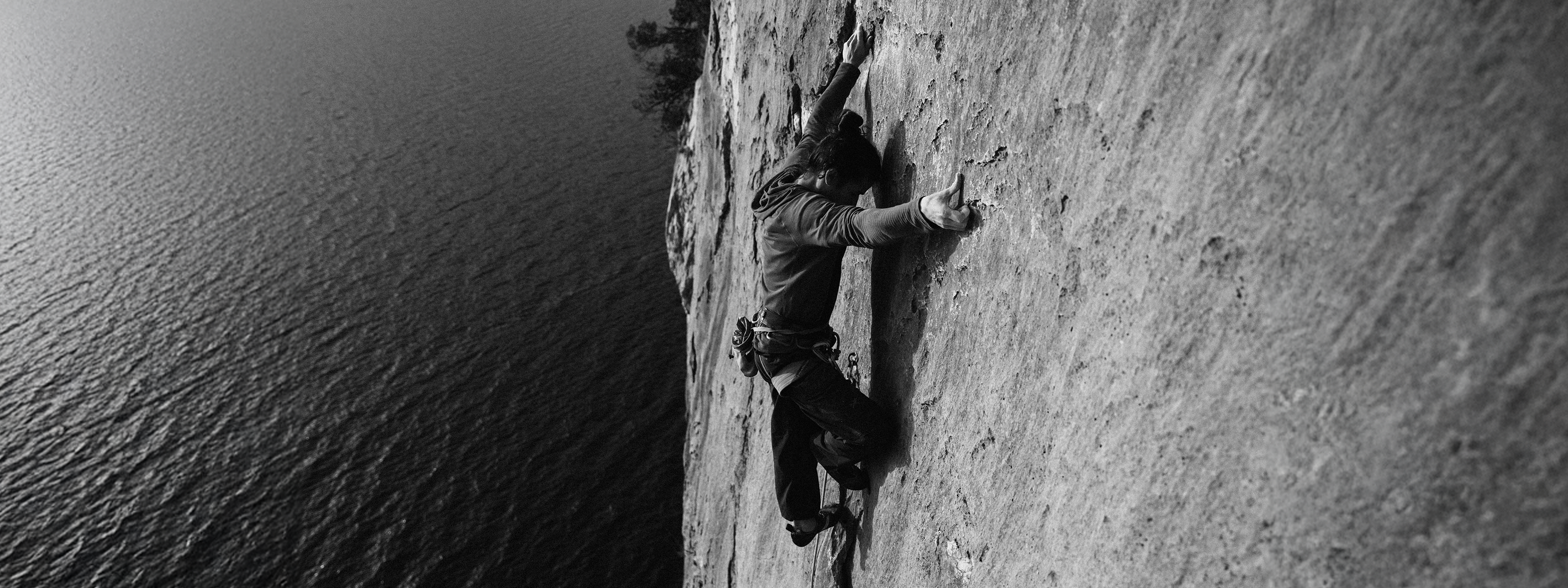 Climber Pietro Vidi wearing SCARPA's BLACKBIRD climbing shoes