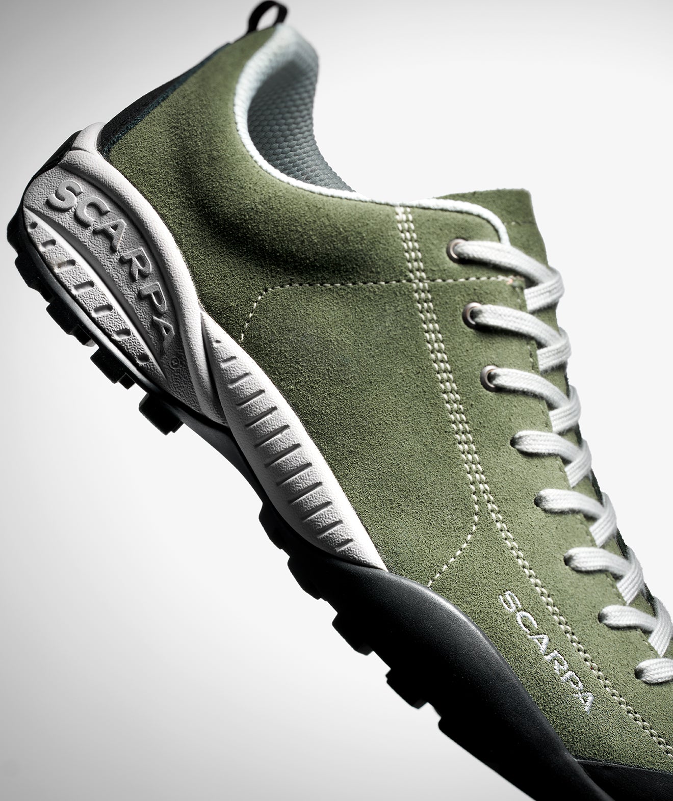 Close up of Mojito's suede leather 