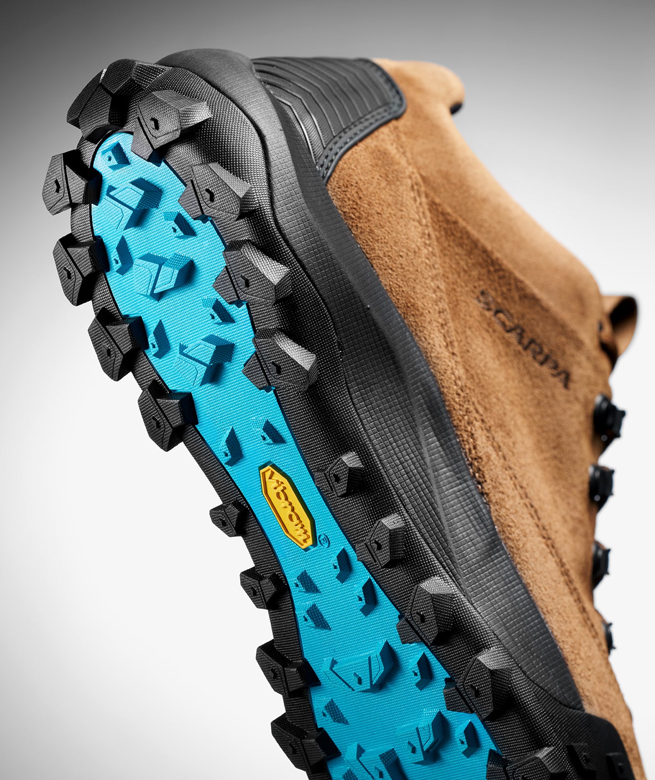 Close-up of SCARPA's Rove Rock S GTX Vibram sole