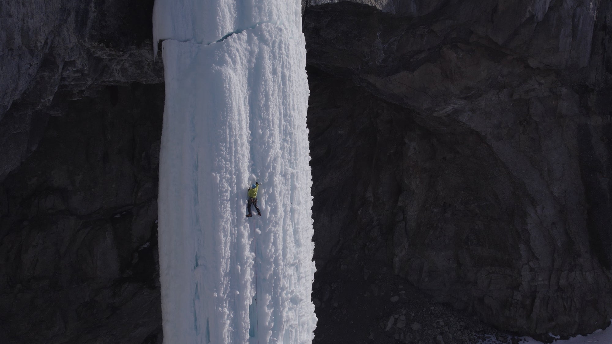 Benjamin ice climbing