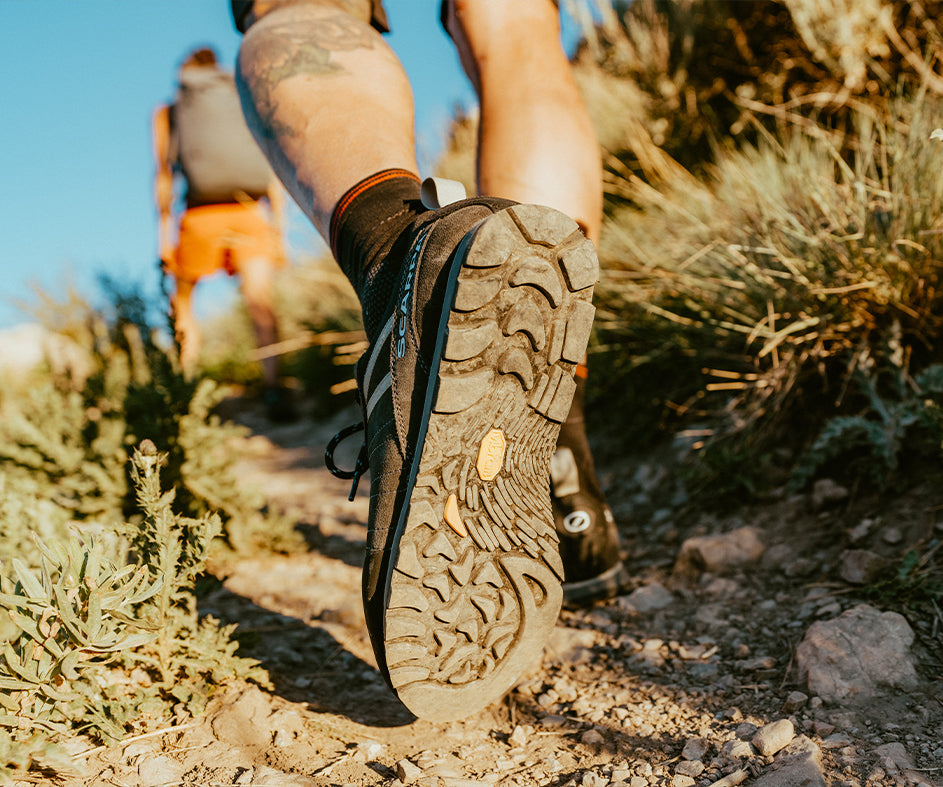 Close up of SCARPA Crux 2 Vibram sole