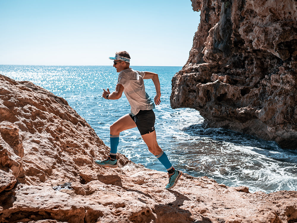 Aurelien Dunald Pallaz running on a trail with Spin Planet shoes