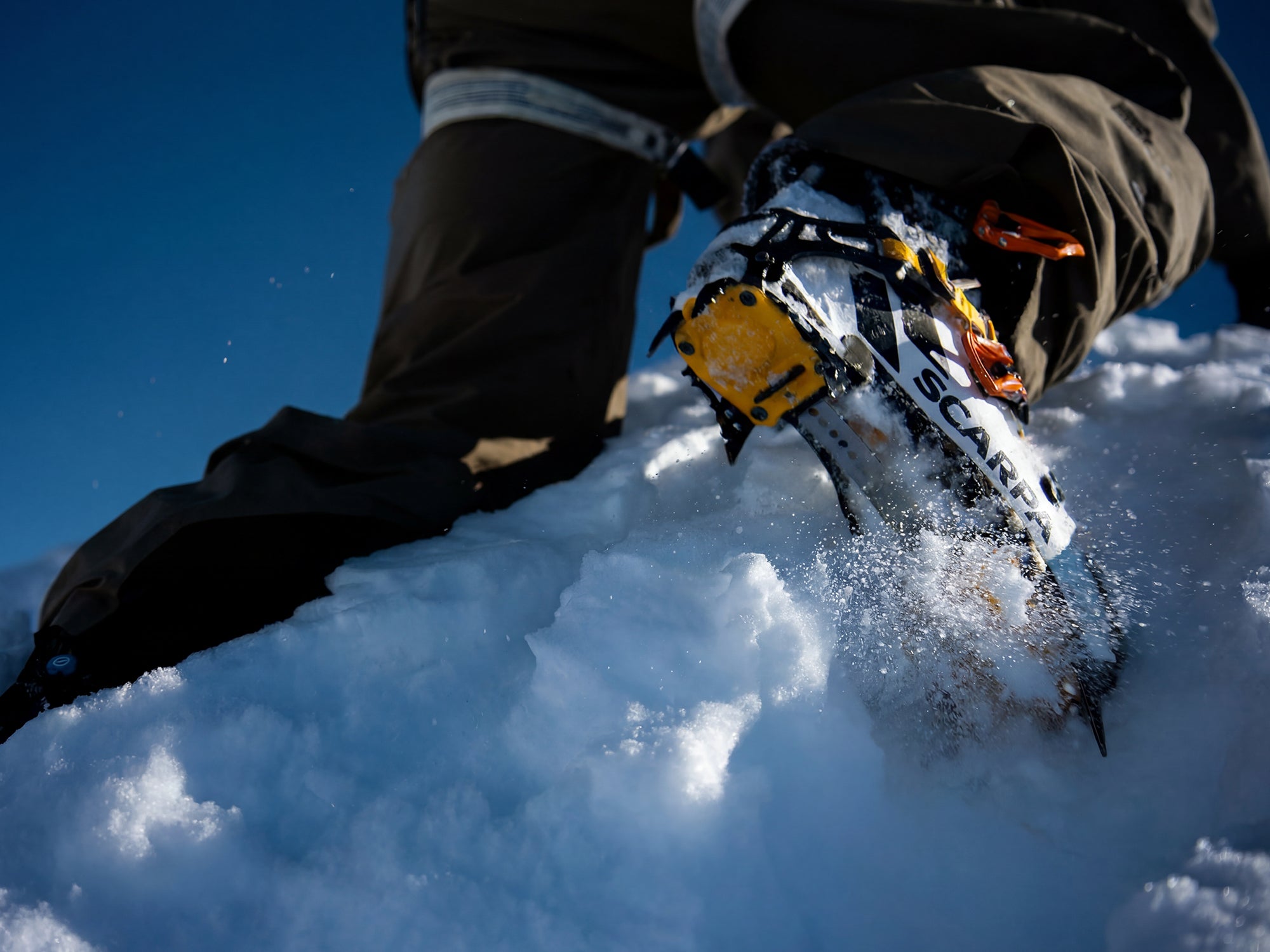 Close up of SCARPA's Maestrale RS ski mountaineering boots.