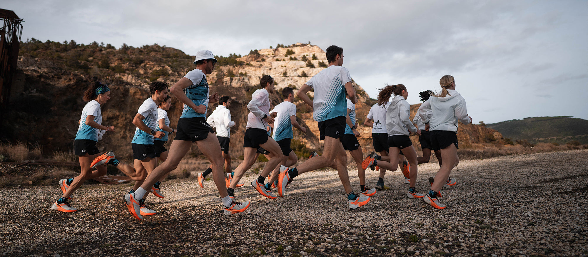 SCARPA trail running team run wearing Spin Ultra 2 shoes