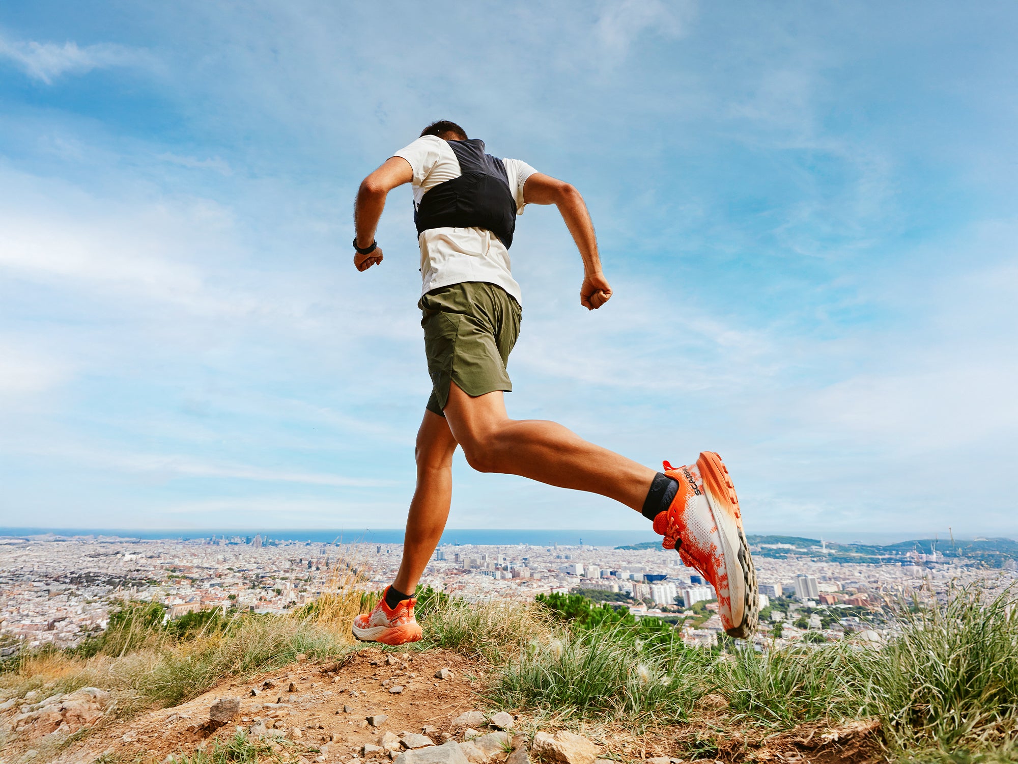 Trail runner wearing SCARPA's Golden Gate LT trail running shoes